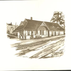 Print (Sepia): Missouri, Kansas & Texas Railroad Station
